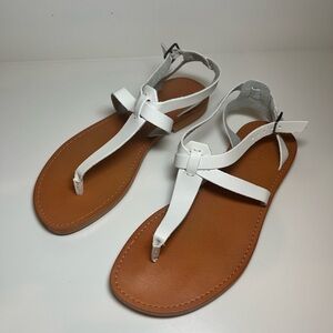 White Mountain White and Brown Sandals